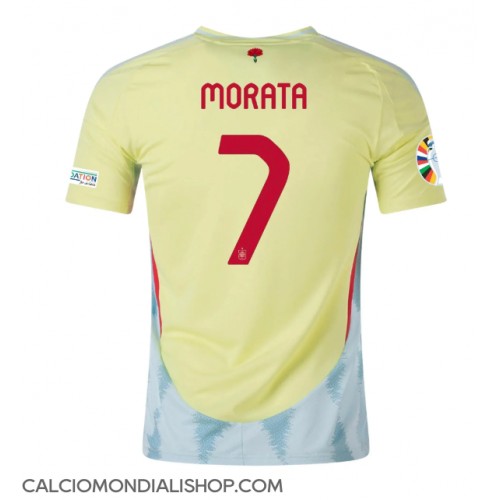 Maglie da calcio Spagna Alvaro Morata #7 Seconda Maglia Europei 2024 Manica Corta